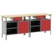 vidaXL Werkbankset - 2 st - Rood - Gepoedercoat - staal
