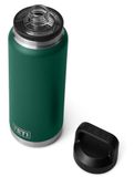 Yeti Rambler Bottle 36oz Chug Cap, Black Forest Green