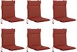 vidaXL 6-delige hoogrugkussen GEMERT 100% Polyester Rood