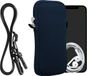 kwmobile Tasje voor smartphones XXL - 7" - Hoesje van neopreen in marineblauw - Phone case met nekkoord