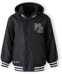 Minoti varsity jas jongens met afneembare capuchon - zwart