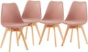 Set van 4 stoelen Scandinavische eetkamer Smoke Pink