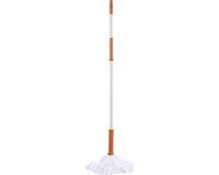 Urban Living Dweil vloermop - telescoopsteel - uitschuifbaar 85 tot 125 cm - wit/oranje