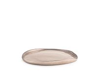 H&h Set van 6 mush-borden van metallic glas, taupe, 21 cm
