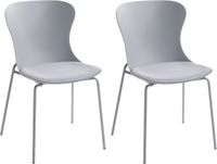 Beliani PITSBURG - Set van 2 eetkamerstoelen - Grijs - Polypropyleen
