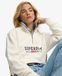 Superdry & Co Athletic Essentials Sweatshirt à demi-fermeture éclair graphique Blanc Taille : 36