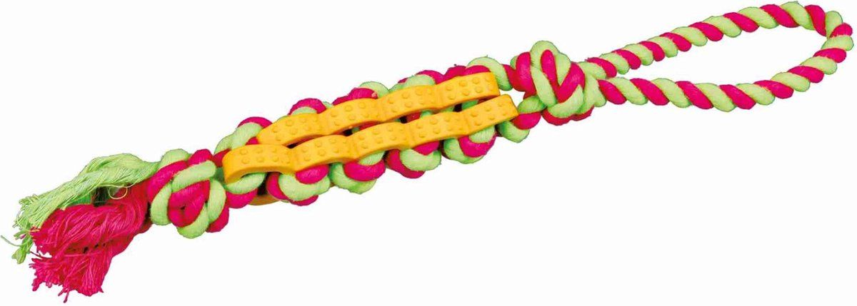TRIXIE twisted stick natuurrubber aan touw assorti 37 cm 3 st