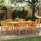 vidaXL Tuinset, 7-delig, bruin, massief acaciahout