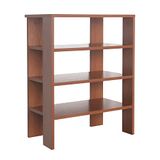 RICOO WM039-ER Schoenenrek, smal en hoog, 70 x 55 x 32 cm, staand rek, geperst hout, donkerbruin, rustiek, 3 niveaus, open, hal