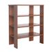RICOO WM039-ER Schoenenrek, smal en hoog, 70 x 55 x 32 cm, staand rek, geperst hout, donkerbruin, rustiek, 3 niveaus, open, hal