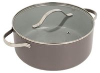 Maestro Casserole 20 cm 2,3 L Beige Aluminium Double Revêtement Céramique Couvercle Inclus Lave-vaisselle Sûr Convient à toutes les sources de chaleur