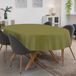 ANRO Tafelkleed Olijfgroen linnenlook Ovaal 220x140cm Met sierband Afwasbaar Waterafstotend