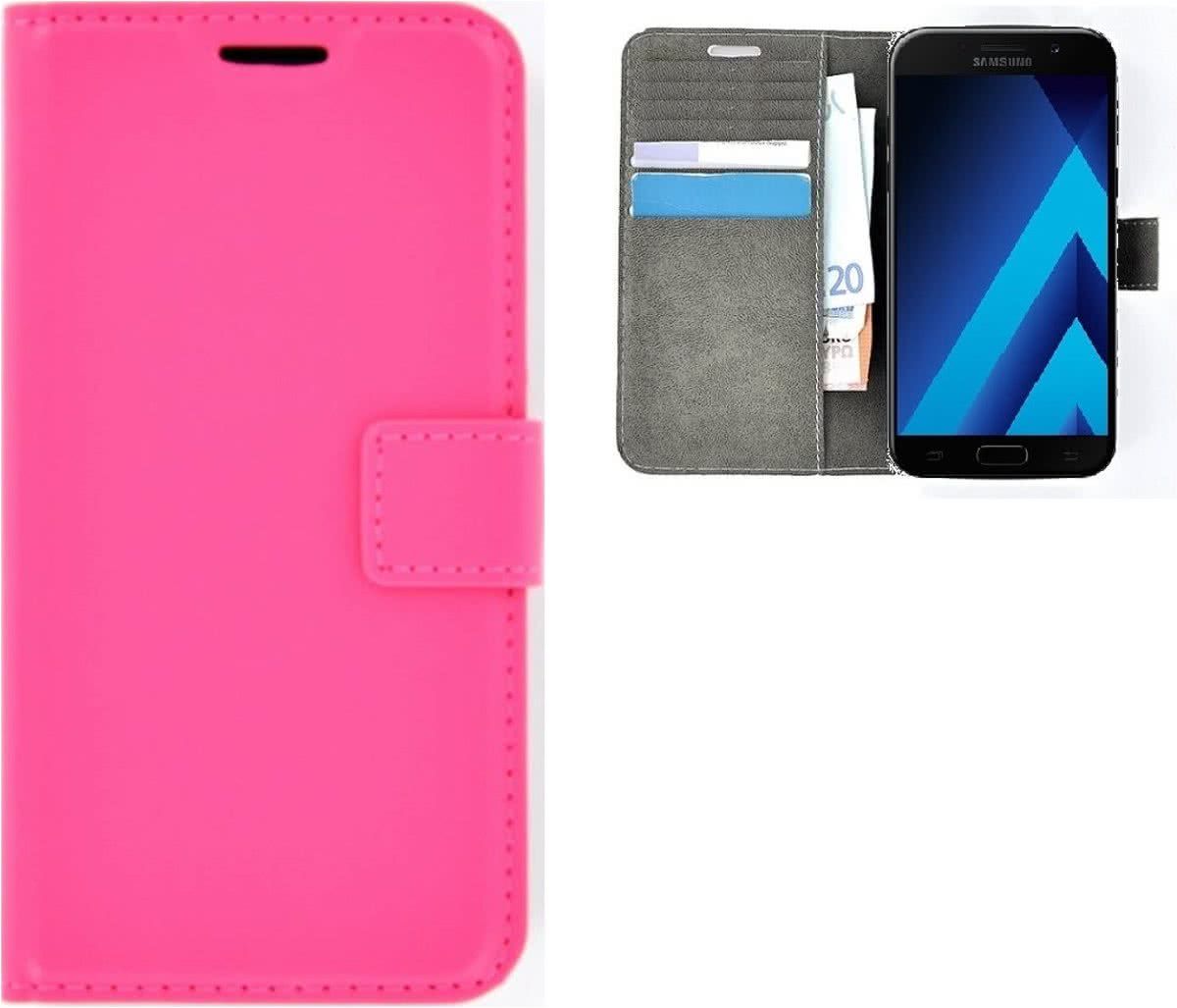 pearlycase Effen Wallet Booktype Hoesje Samsung Galaxy A3 2017 - Roze