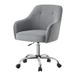 JOYFURNOS Chaise de bureau pivotante ergonomique gris silencieux – Tissu aspect lin, hauteur réglable 86–96 cm, avec accoudoirs, siège de bureau pour le télétravail, base 60,8 x 58 cm