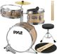 Pyle Kinder Drumstel – 3-delige Drumkit met 33 cm Basdrum, Snaartrommel, Bekken, Verstelbare Kruk & Drumstokken