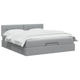 vidaXL - Ottoman bed met matras - Lichtgrijs - 140 x 200 cm - Stof