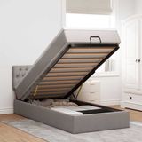 vidaXL Ottomaans bed met matras, taupe, 100 x 200 cm, stof
