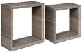 Homemania Ginevra Wandrek voor woonkamer, slaapkamer, kantoor, MDF, eiken Moka 35 x 35 x 15,5/30 x 30 x 15,5 cm