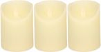 Anna's Collection Stompkaars - 3x - LED - ivoor wit - H10 cm - bewegende vlam