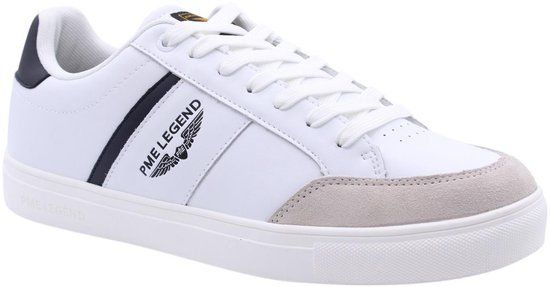 PME Legend Heren Sneakers Eclipse Leer Wit/Navy Maat 42