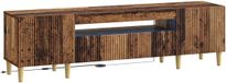 vidaXL LED tv-meubel ARNHEM 153 x 35 x 43 cm Oud hout Bewerkt hout