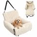 Relaxdays hondenautostoel - beige - 48x38x48 cm - met gordelbevestiging