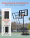 Latios Panier de basket-ball - Poteau de basket-ball mobile - Réglable en hauteur 1,35–3,05 m - Panier et panneau - Filet en nylon - Avec roues - Pour jardin, terrasse et piscine