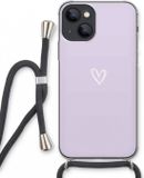 Case Company® - iPhone 13 Mini Case with Cord - Small Heart Purple - Black Cord - Extra Protection
