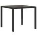 Poly Rotin Table de jardin avec plateau en verre 90x90x75 cm