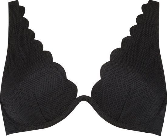 Hunkemöller Scallop Beugel Bikinitop - Zwart - C70