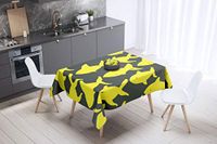 Bonamaison Tafelkleed, Anti-Mold, Sneldrogend, Waterdicht, 100% Polyester Tafellaken, Neon Geel, Rook, 140 x 140 Cm