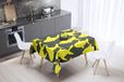 Bonamaison Tafelkleed, Anti-Mold, Sneldrogend, Waterdicht, 100% Polyester Tafellaken, Neon Geel, Rook, 140 x 140 Cm