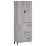 vidaXL Hoge kast, grijs Sonoma, 69,5 x 34 x 180 cm, houtvezel