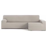 ECOMMERC3 Bankhoes voor chaise longue, lange arm rechts, bi-elastisch, ademend, voor chaise longue-bank, effen, elastische banden en schuimstof, bescherming tegen slijtage