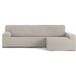 ECOMMERC3 Bankhoes voor chaise longue, lange arm rechts, bi-elastisch, ademend, voor chaise longue-bank, effen, elastische banden en schuimstof, bescherming tegen slijtage