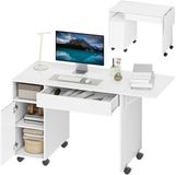 Homcom computertafel - bureau - 130L x 58B x 73,2H cm uitgeklapt