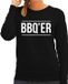 Bellatio Decorations BBQ-ER Zwarte Katoenen Trui voor Dames - Maat L