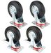 Roulettes - Roulettes de meubles - 4 pièces - 12,5 cm - Pivotantes - Avec frein - Pour charges lourdes