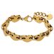 Lucardi - Dames Stainless steel goldplated armband schakel hart