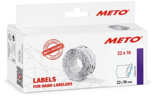 METO etiketten (22x16 mm, 6000 stuks, wit)