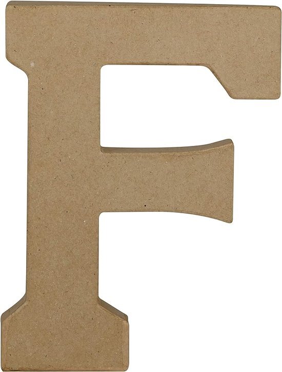 décopatch AC857C - Een standaard van bruin papier-maché 15 x 2,5 x 20 cm, letter F