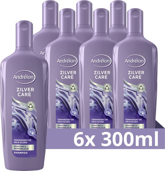 Andr&#233;lon Shampoo - Zilver Care - verrijkt met keratine en amandelolie - 6 x 300 ml