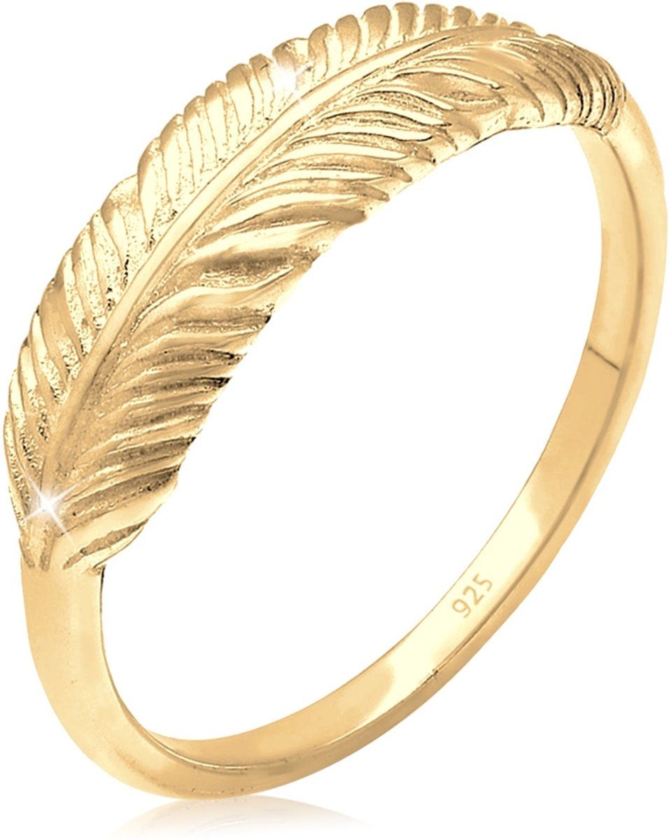 Elli Ring Veer vleugel boho trend 925 zilver verguld 4050878549725