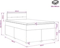 vidaXL Boxspringbed met matras Crèmekleurig 120 x 190 cm Stof