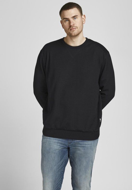 JACK&JONES PLUS JJEBASIC SWEAT CREW NECK NOOS PLS Heren Trui - Zwart - EU5XL