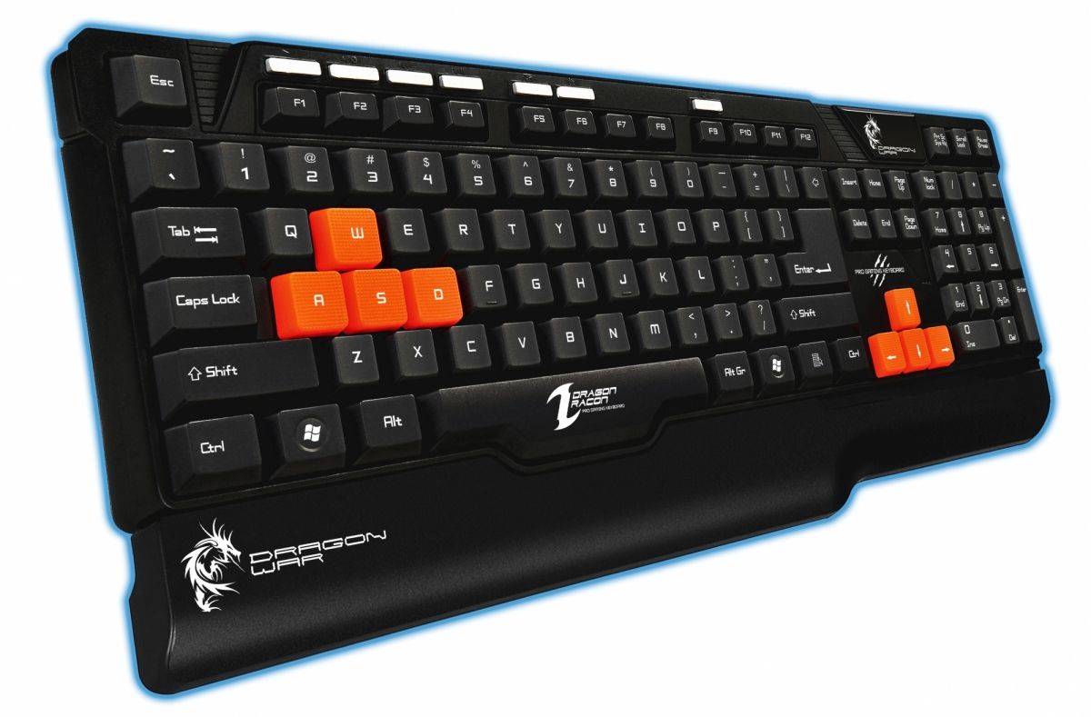 DRAGON WAR Recon - Toetsenbord - USB - QWERTY - Zwart/Oranje