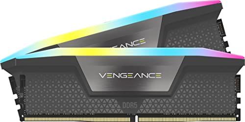 CORSAIR VENGEANCE RGB DDR5 RAM 32GB (2x16GB) Tot 6000MHz CL36 AMD EXPO iCUE Compatibel Computergeheugen - Grijs (CMH32GX5M2E6000Z36)
