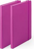 Merkloos Notitieboekje - 2x - met elastiek - A5 - roze - 100 paginas