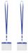 Merkloos Badgehouders - 20x - blauw - 11,2 x 58 cm - kunststof/plastic - keycord - naamkaarthouders - beurs
