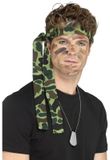 Shoppartners Leger accessoires verkleedset - dogtags ketting - en camouflage hoofdband